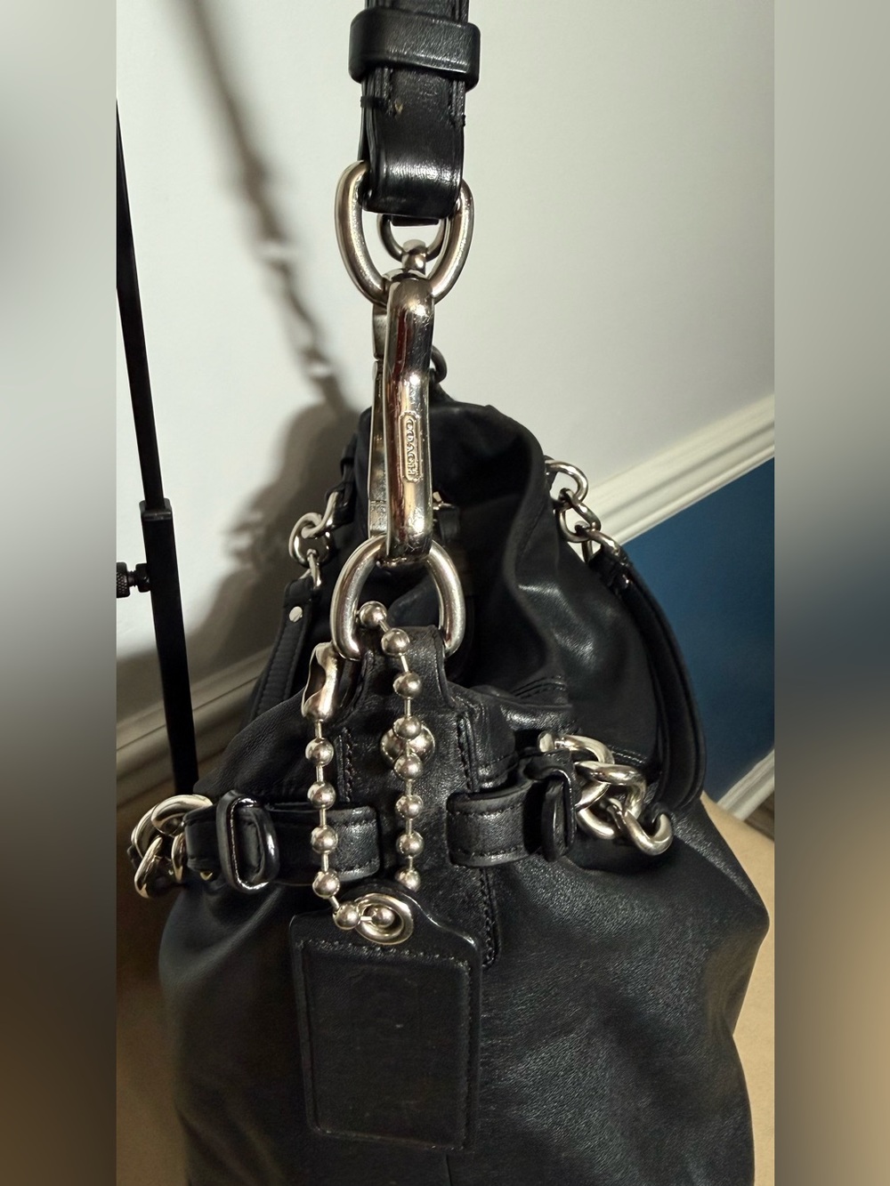 Authentic Coach Brooke Hobo Bag - Black Pebbled Leather #14821 - Picture 7 of 13